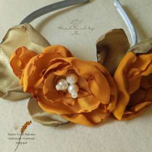 Gold Silk Flower Headband