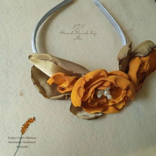 Gold Silk Flower Headband