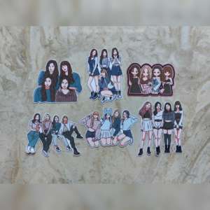 Black Pink Group Sticker Set