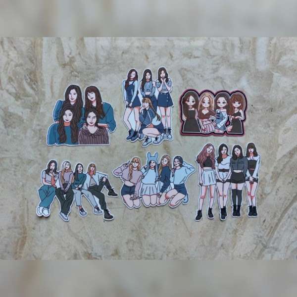 Black Pink Group Sticker Set