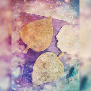 Patterned Leaf Pair - Fridge Magnets