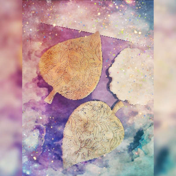 Patterned Leaf Pair - Fridge Magnets