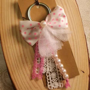 Pink Bow Keychain
