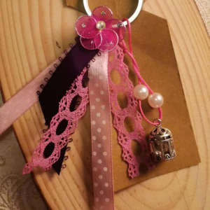 Pink Flower Keychain