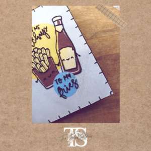 Hand embrodiered and printed card
