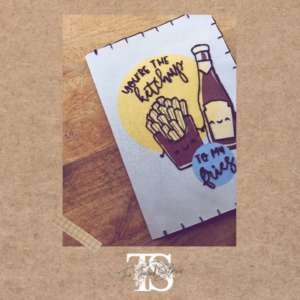 Hand embrodiered and printed card