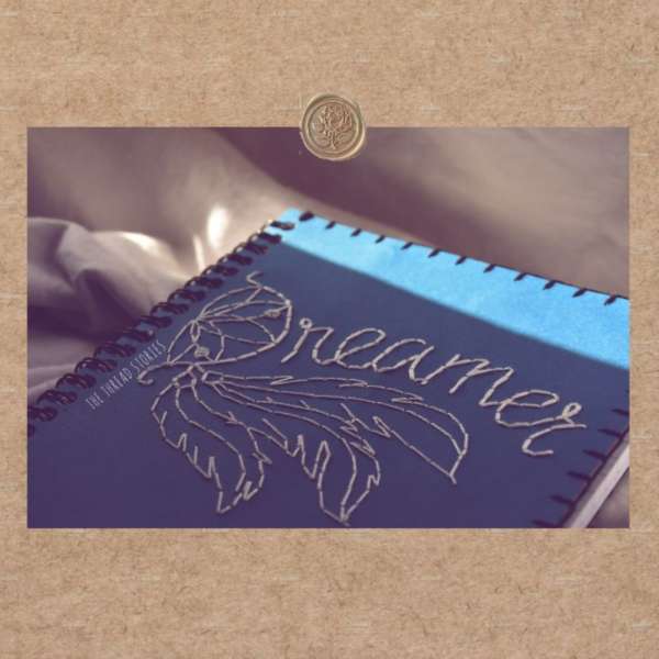 Hand embroidered notebook