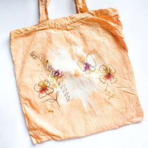 Floral Orange Tote Bag