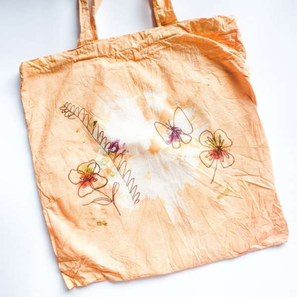 Floral Orange Tote Bag