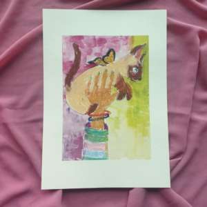 Butterfly Cat Art Print
