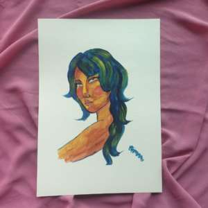 Blue Hair Art Print