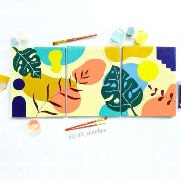 Set of 3 Boho Aesthetic Canvases