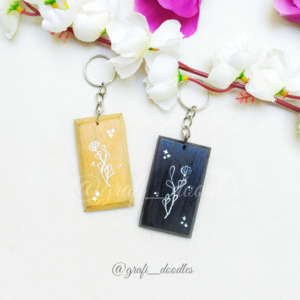 minimal floral keychain