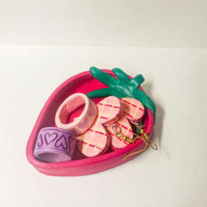 Hot Pink Strawberry Trinket Tray