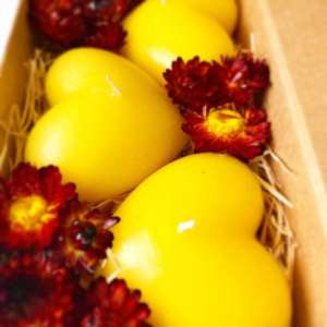 3 PCS Yellow Heart Shape Candle