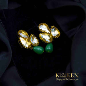 Crystal Drop Earrings Green