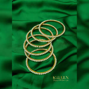 White Crystal Bangles