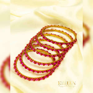 Pink Crystal Bangles
