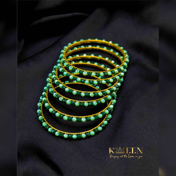 Green Crystal Bangles
