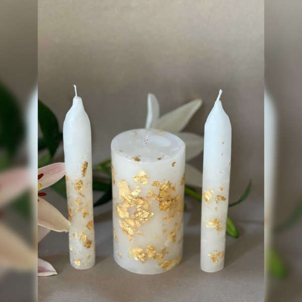 Gold Unity Candle Set For Wedding