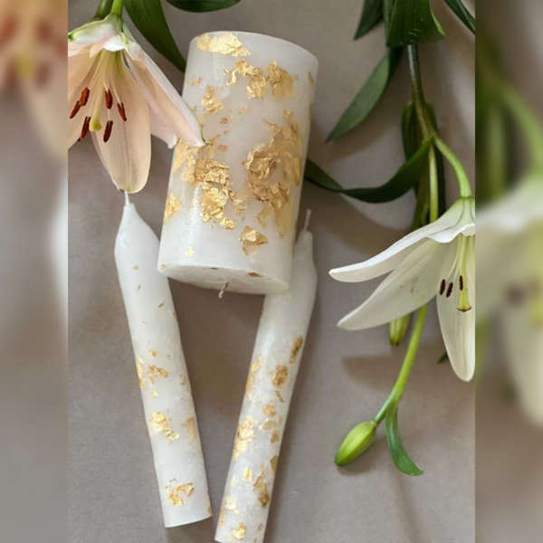 Gold Unity Candle Set For Wedding