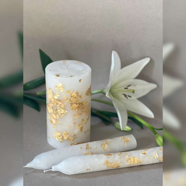 Gold Unity Candle Set For Wedding
