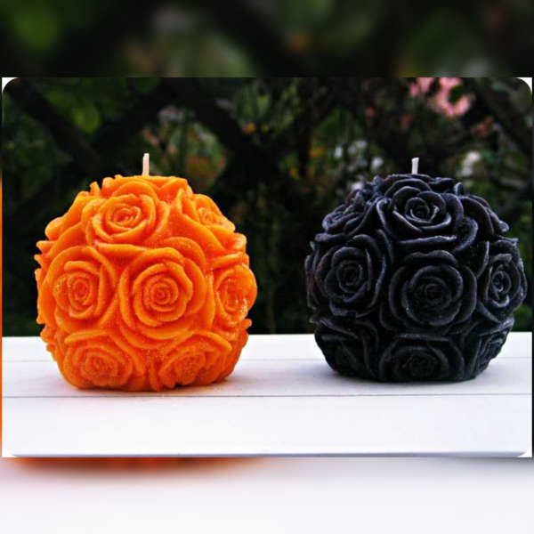 Black And Orange Candle Set