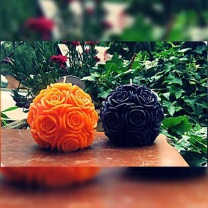 Black And Orange Candle Set