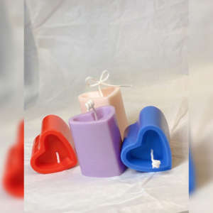 Pack of 4 Pillar Heart Candles