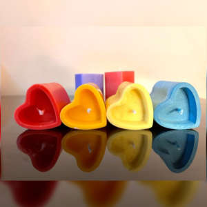 Love Heart Shaped Unscented Pillar Candles
