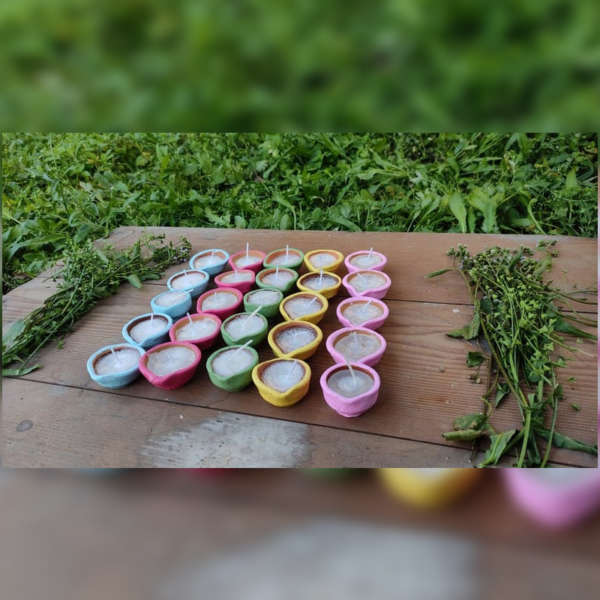 Hand painted Clay Diya Candles
