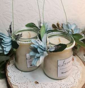 Lavender Flowers Candle