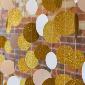 Golden And White Circle Garland
