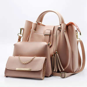 Set Of 3 Pink Handbags