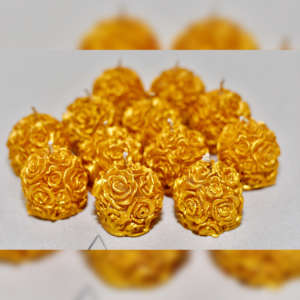 12 PCS Gold Rose Ball Candle