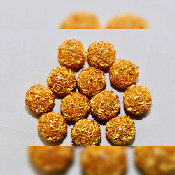 12 PCS Gold Rose Ball Candle