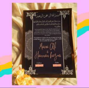 Premium Black Gold Nikkah Certificate