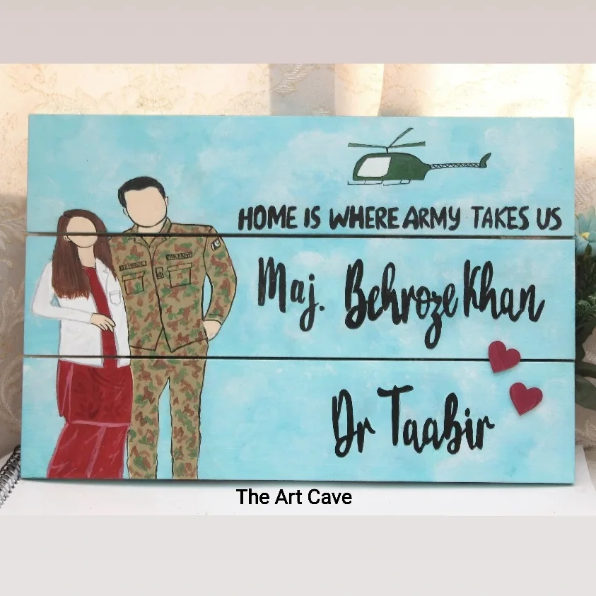 Wooden Portrait Name Sign