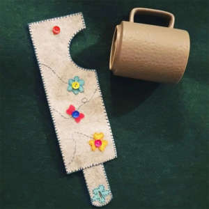 Winter Coffee Cozy Bookmark