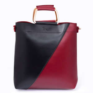 Classio - Black+Pink Double Handle Bag