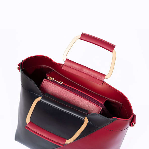 Classio - Black+Pink Double Handle Bag