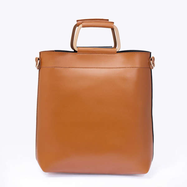 Classio - Black+Brown Double Handle Bag