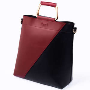 Classio - Maroon+Black Double Handle Bag