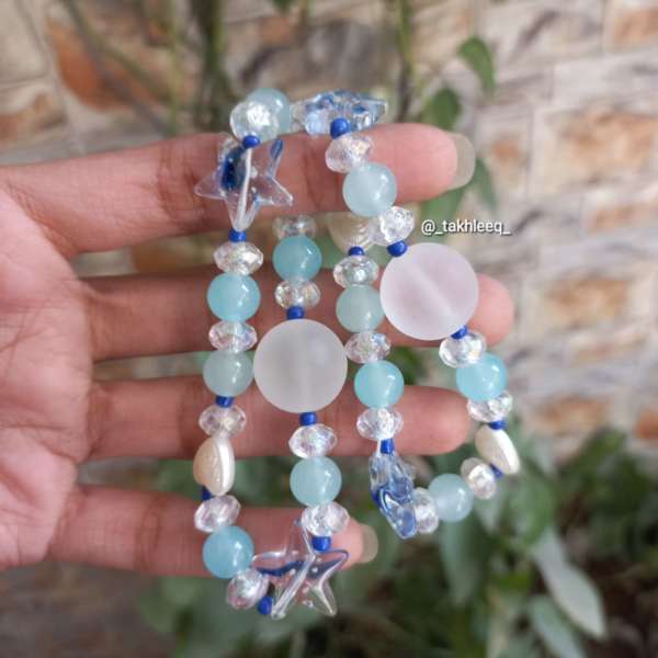 Beaded Moon Bracelets Blue