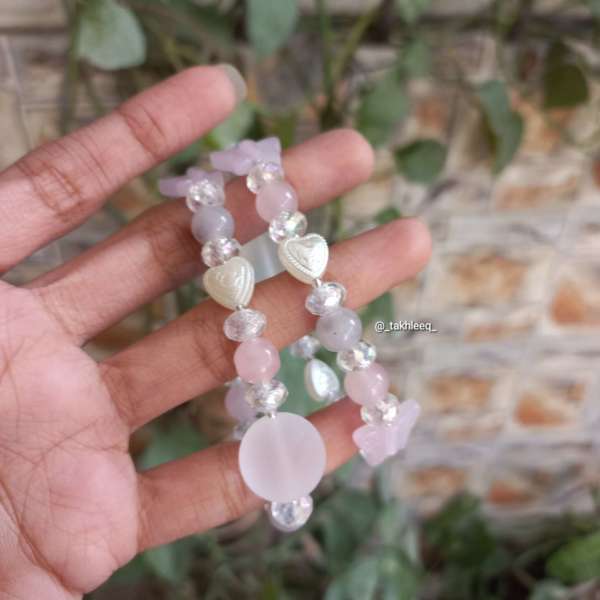 Beaded Moon Bracelets Pink