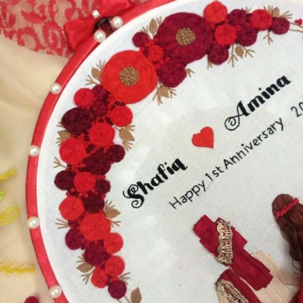 Premium Anniversary Embroidered Hoop