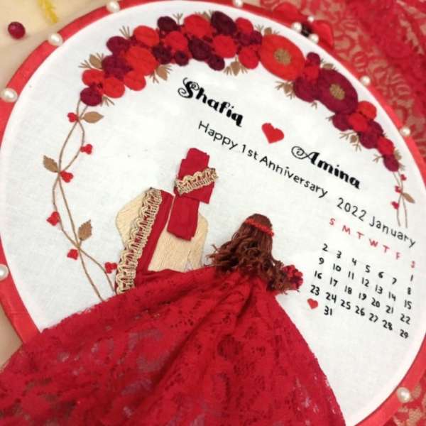 Premium Anniversary Embroidered Hoop