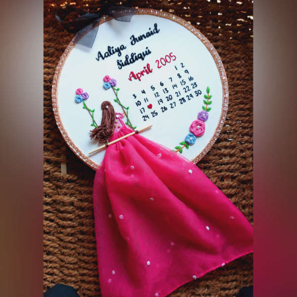 Birthday Swing Embroidered Hoop