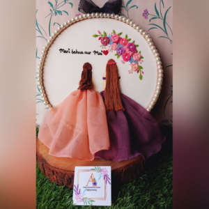 Duo Sisters Embroidered Hoop