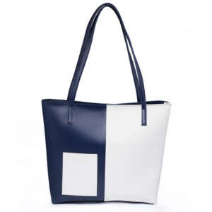 Blue + White Double Handle Tote Bag